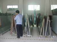 Production line for fire-rated glass and steel door